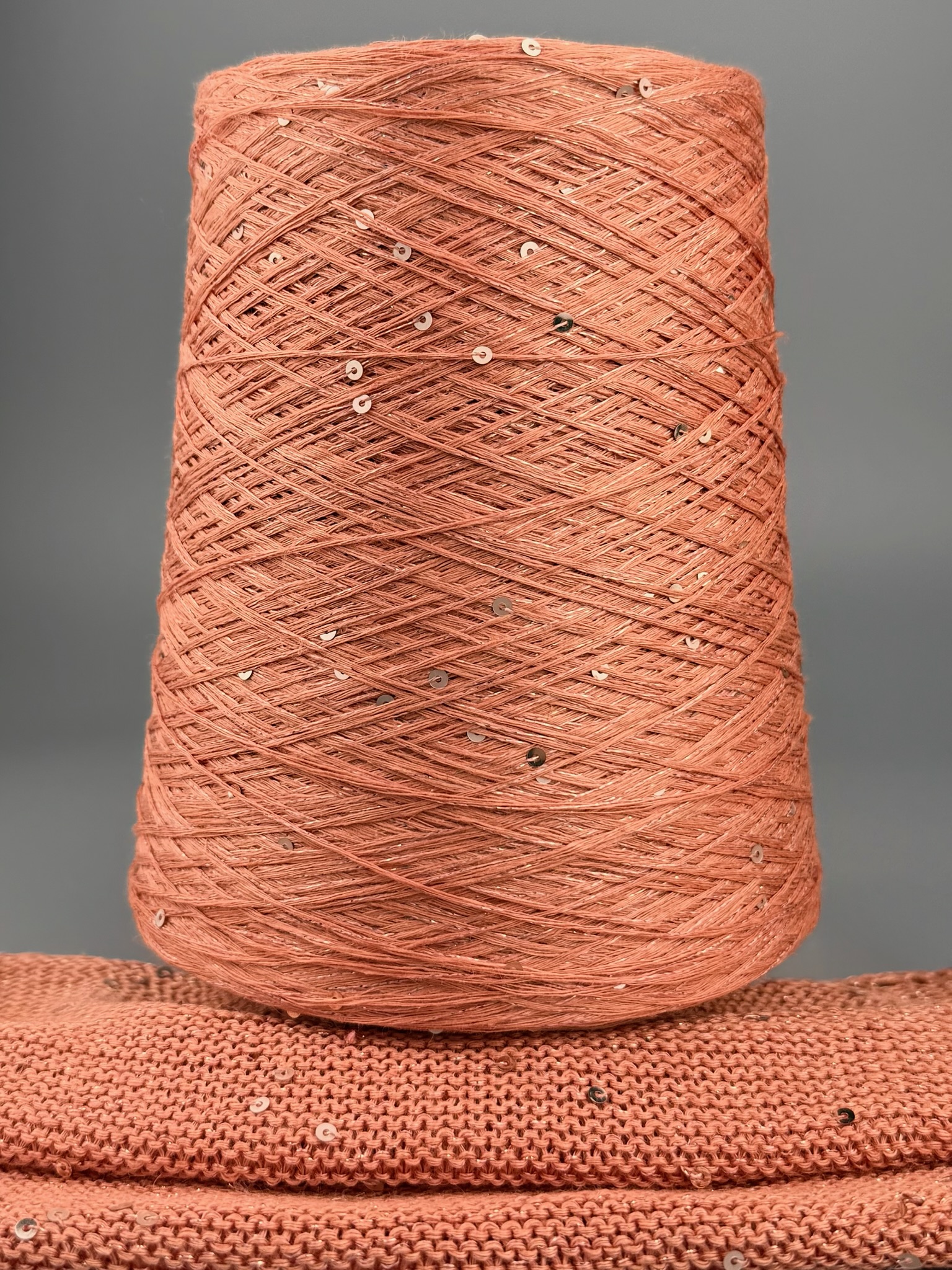 G&G Filati Art. Lino 480m/100g – Fil de lin avec lurex et paillettes Couleur Pêche photo 2